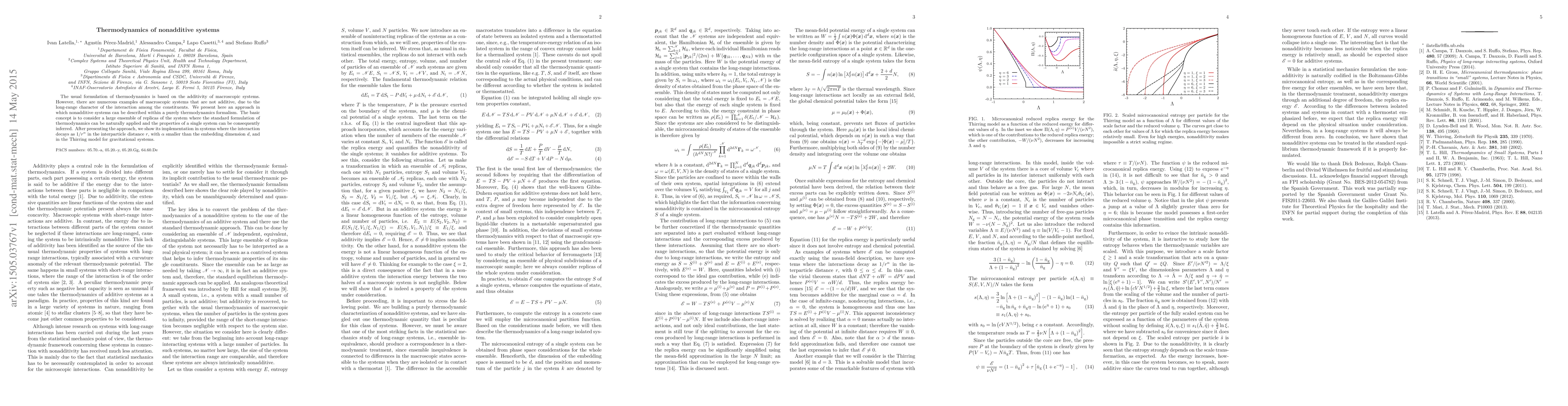 Thumbnail for Thermodynamics of nonadditive systems