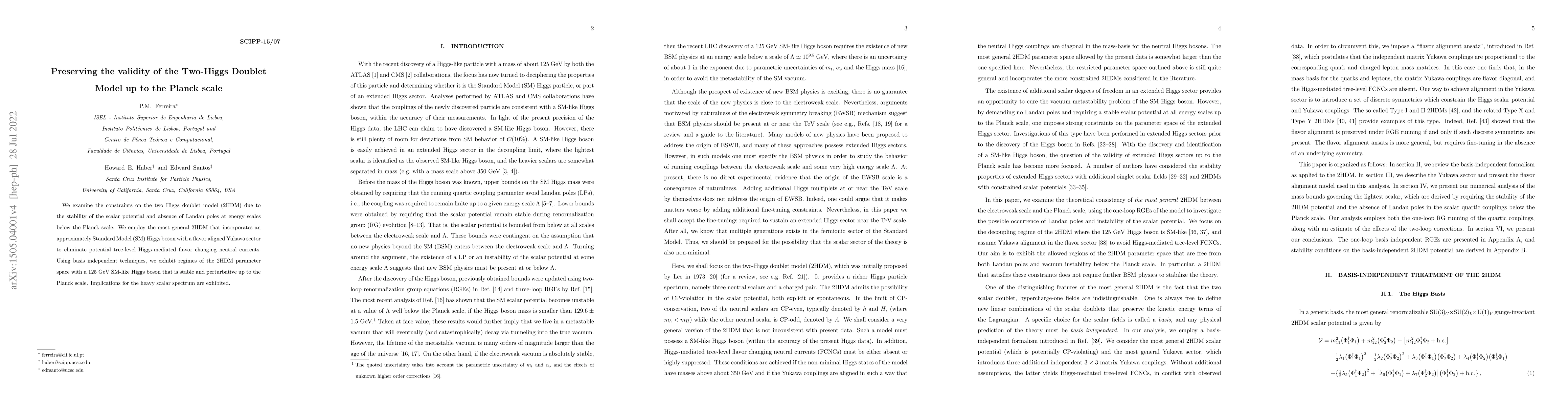 Thumbnail for Preserving the validity of the Two-Higgs Doublet Model up to the Planck
  scale