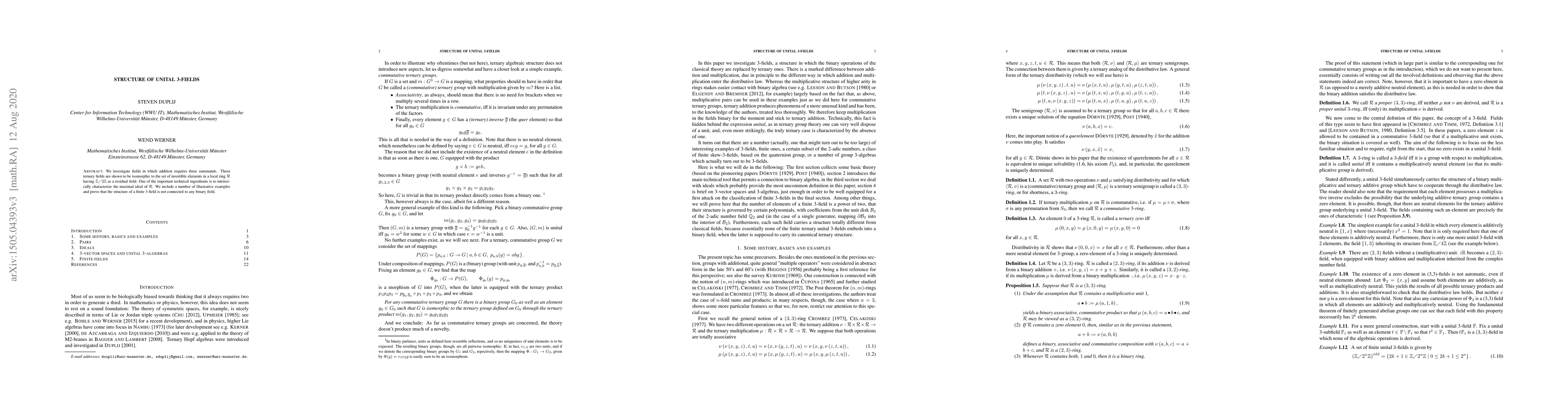 Thumbnail for Structure of unital 3-fields