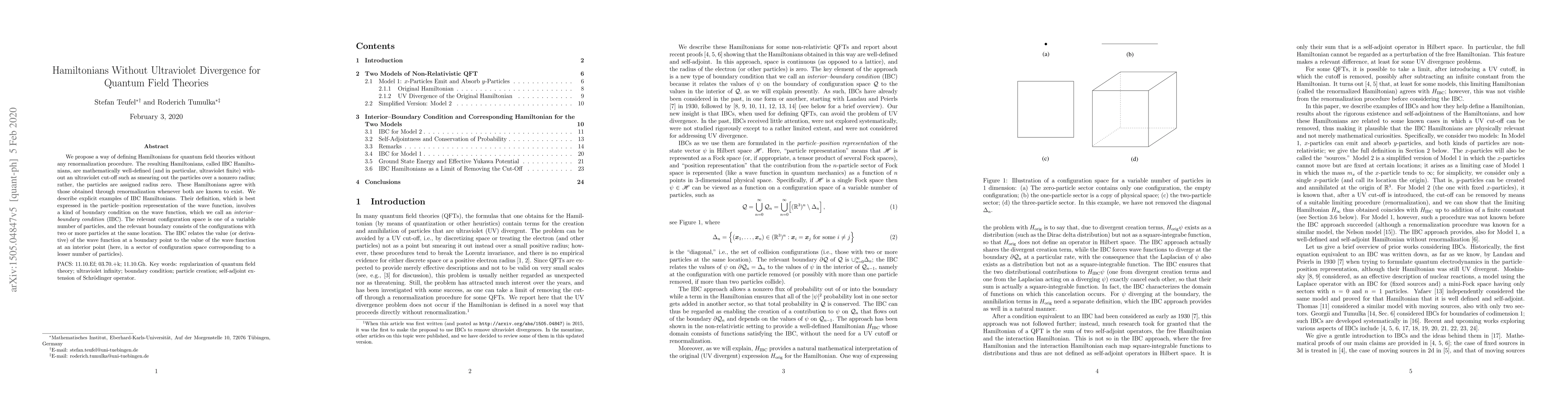 Thumbnail for Hamiltonians Without Ultraviolet Divergence for Quantum Field Theories