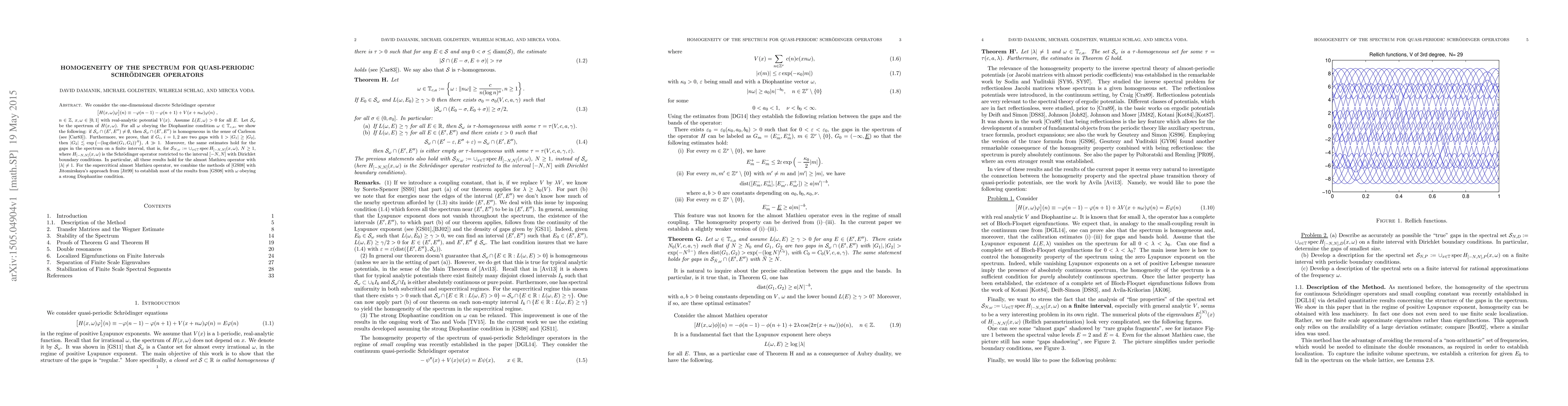 Thumbnail for Homogeneity of the spectrum for quasi-periodic Schr\"odinger operators