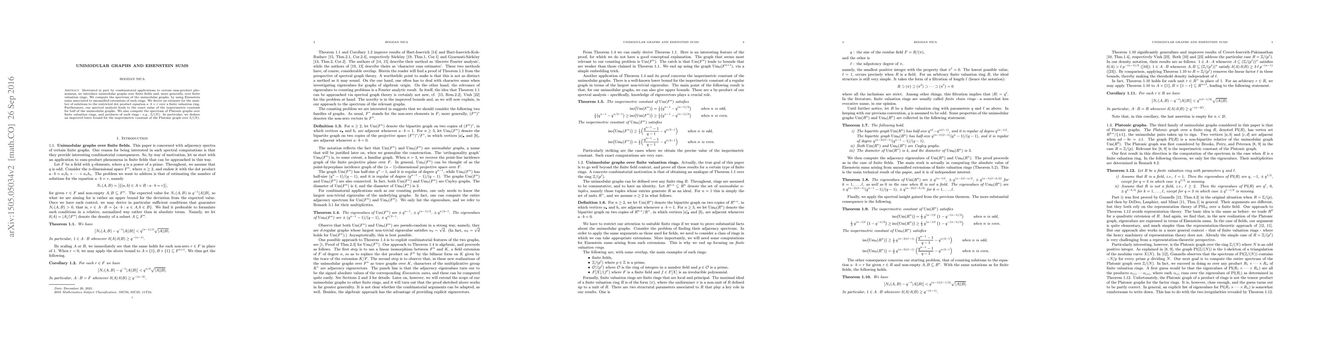 Thumbnail for Unimodular graphs and Eisenstein sums