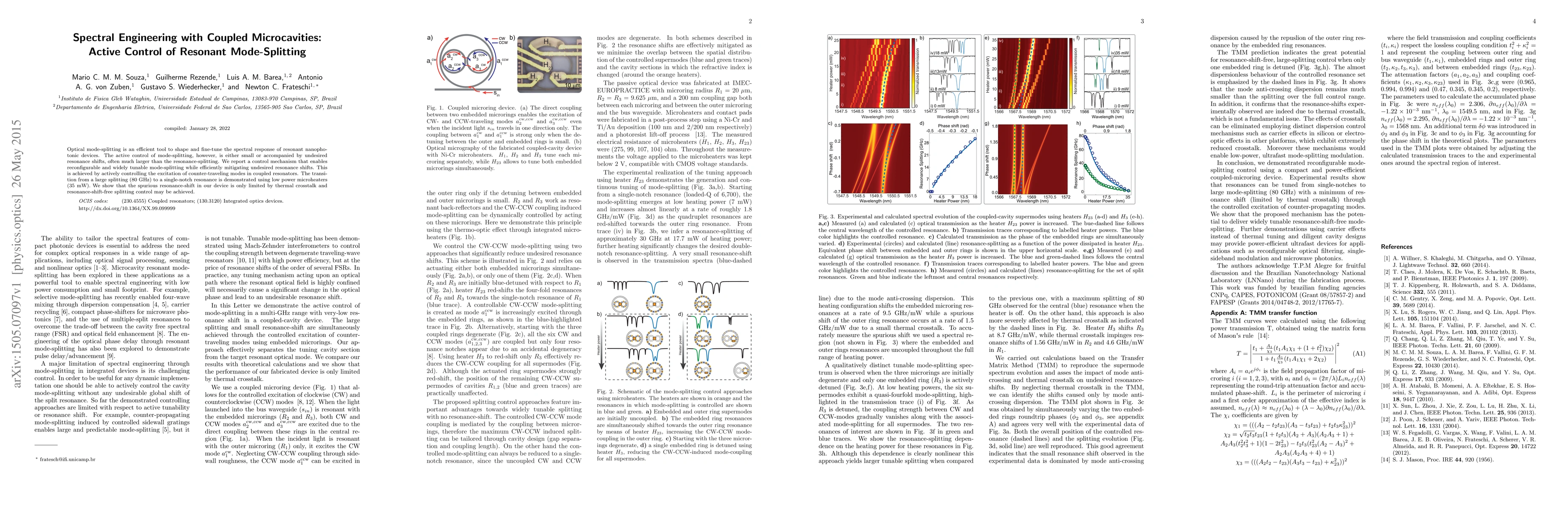 Thumbnail for Spectral Engineering with Coupled Microcavities: Active Control of
  Resonant Mode-Splitting