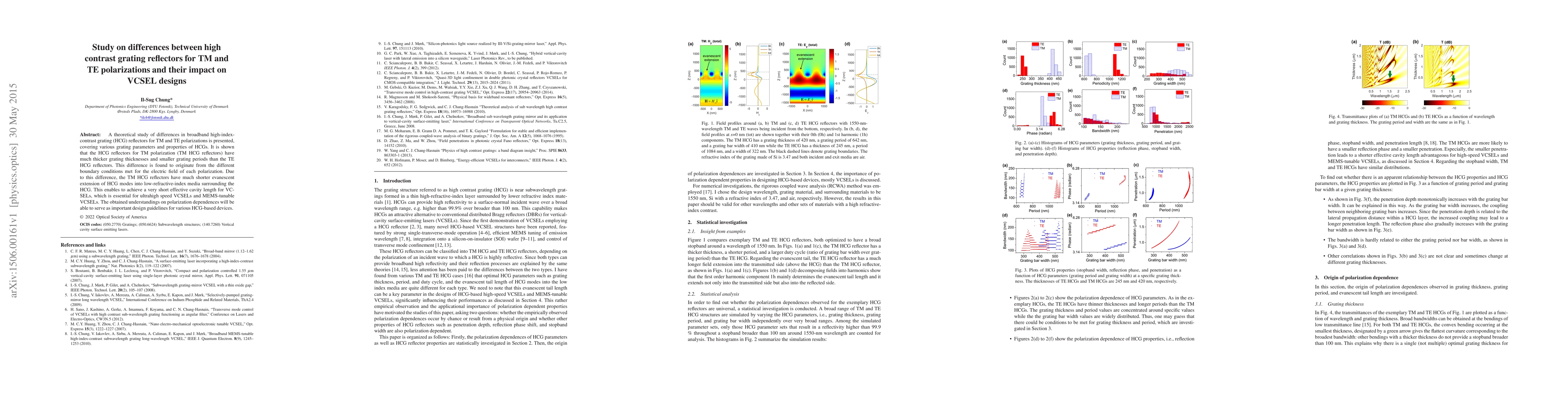 Thumbnail for Study on differences between high contrast grating reflectors for TM and
  TE polarizations and their impact on VCSEL designs