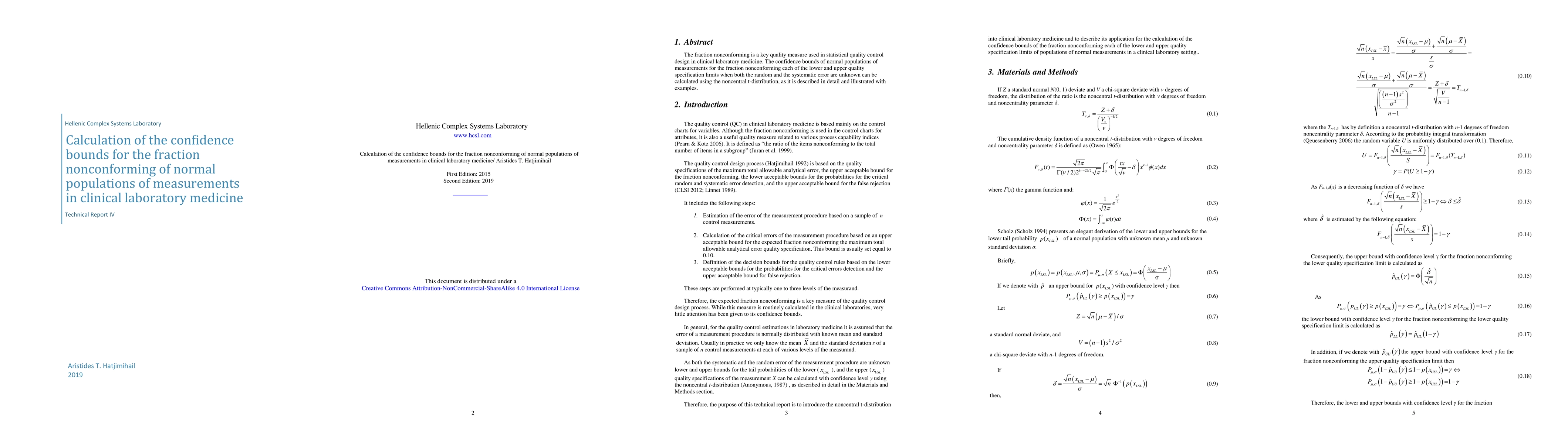 Thumbnail for Calculation of the confidence bounds for the fraction nonconforming of
  normal populations of measurements in clinical laboratory medicine
