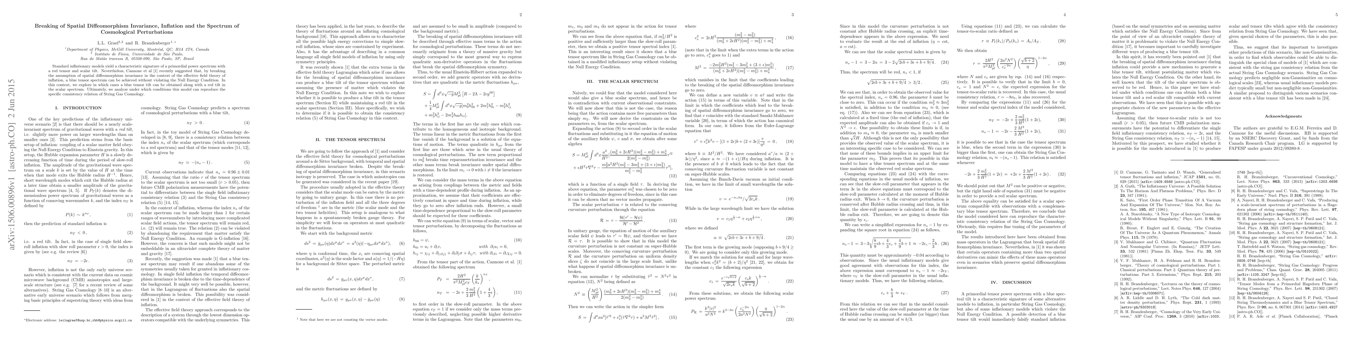 Thumbnail for Breaking of Spatial Diffeomorphism Invariance, Inflation and the
  Spectrum of Cosmological Perturbations