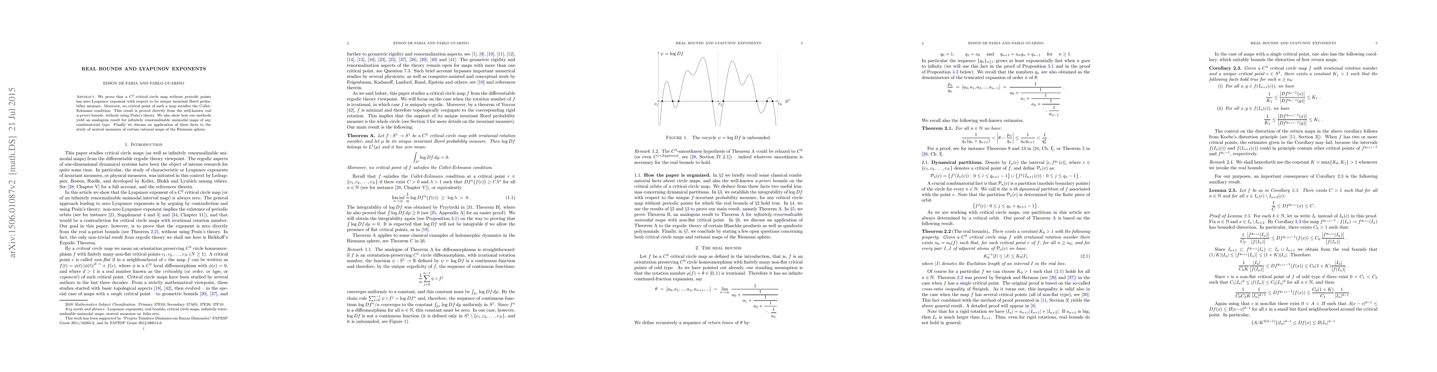 Thumbnail for Real bounds and Lyapunov exponents