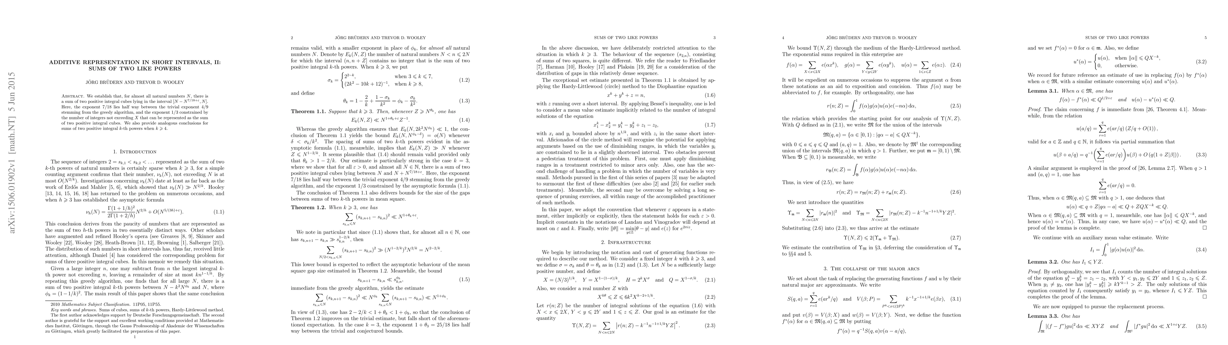 Thumbnail for Additive representation in short intervals, II: sums of two like powers