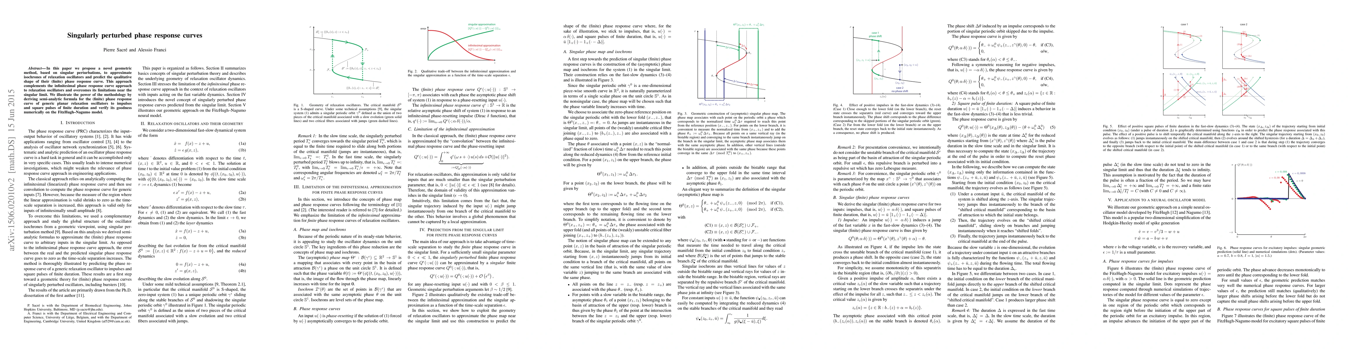 Thumbnail for Singularly perturbed phase response curves