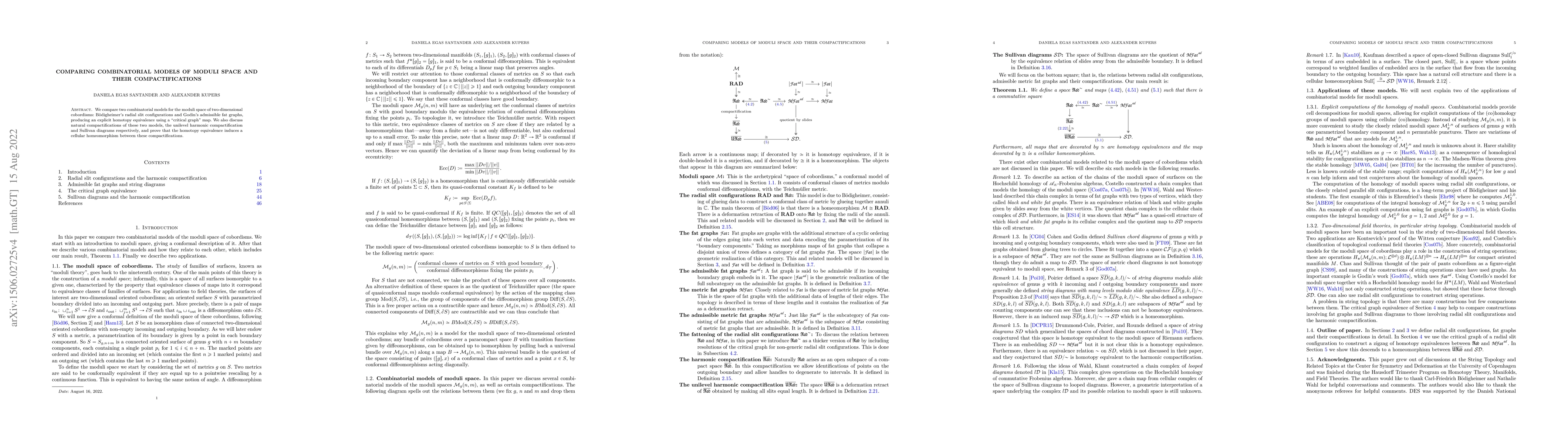 Thumbnail for Comparing combinatorial models of moduli space and their
  compactifications