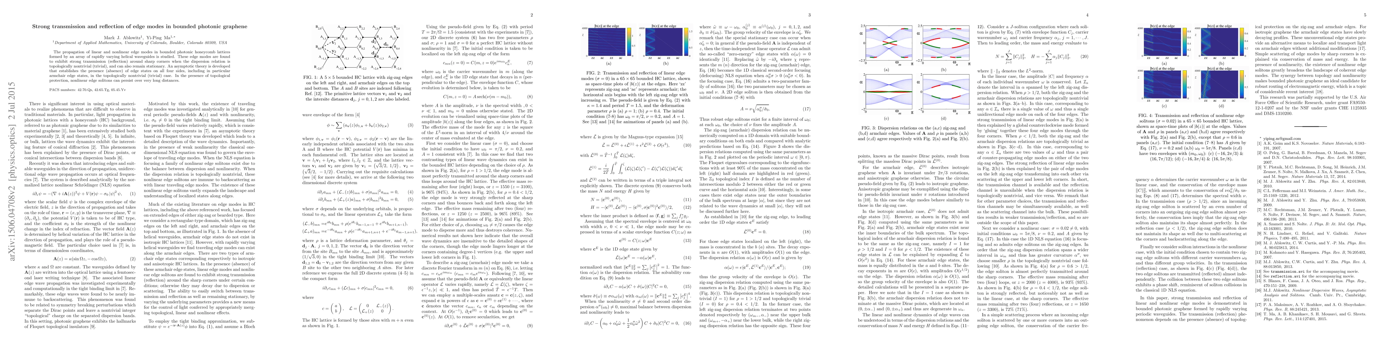 Thumbnail for Strong transmission and reflection of edge modes in bounded photonic
  graphene