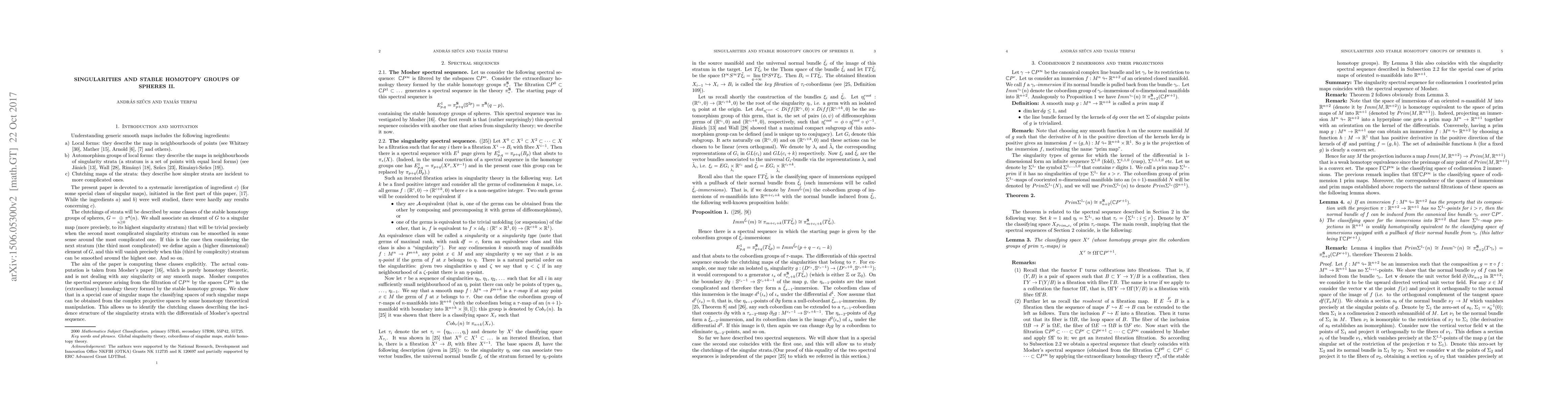 Thumbnail for Singularities and stable homotopy groups of spheres II