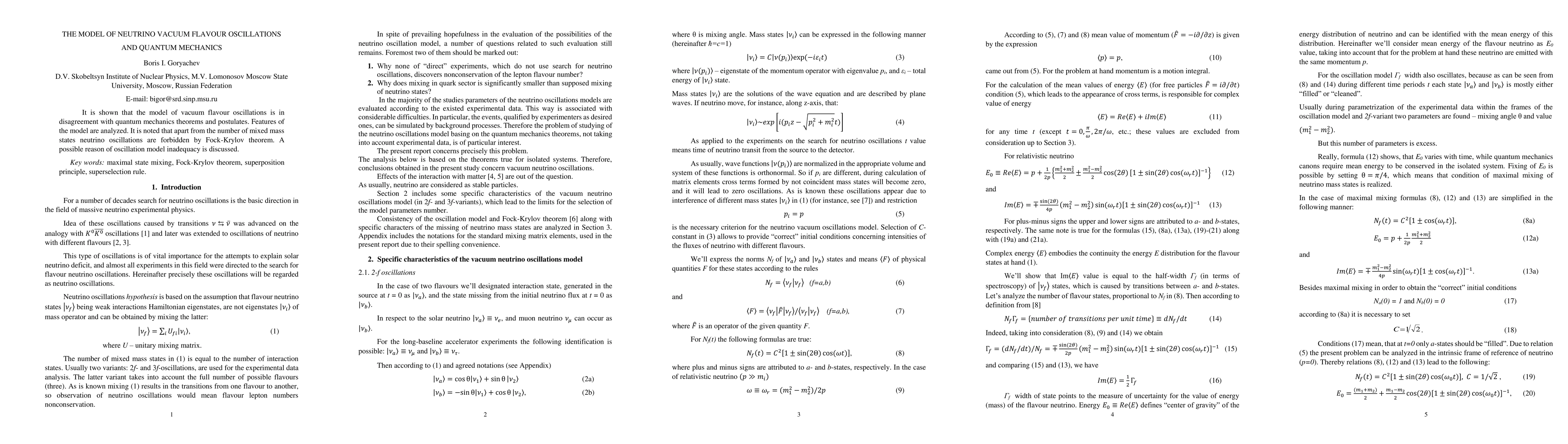 Thumbnail for The model of neutrino vacuum flavour oscillations and quantum mechanics