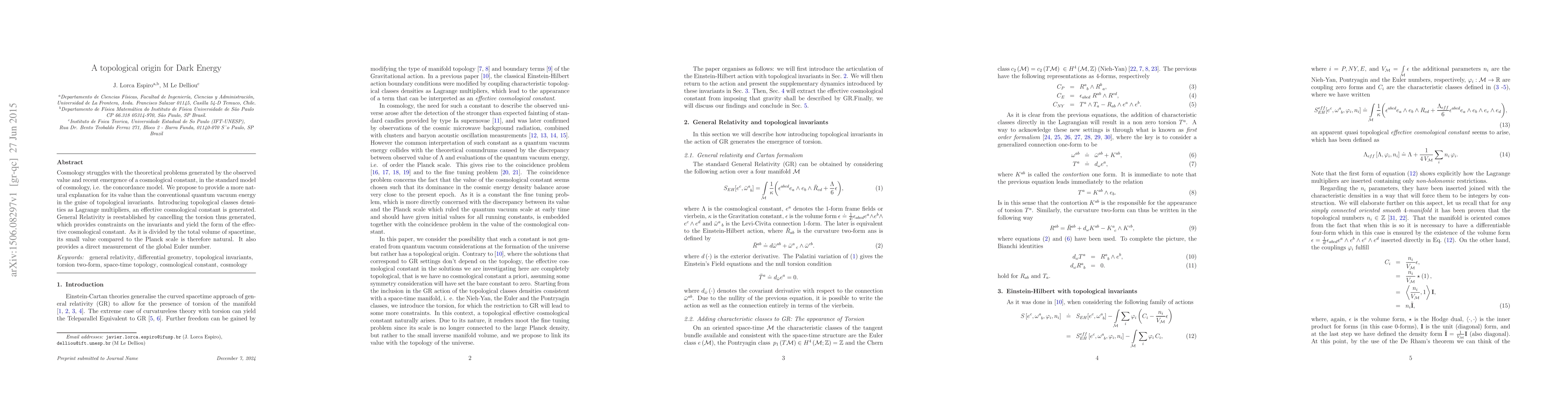 Thumbnail for A topological origin for Dark Energy