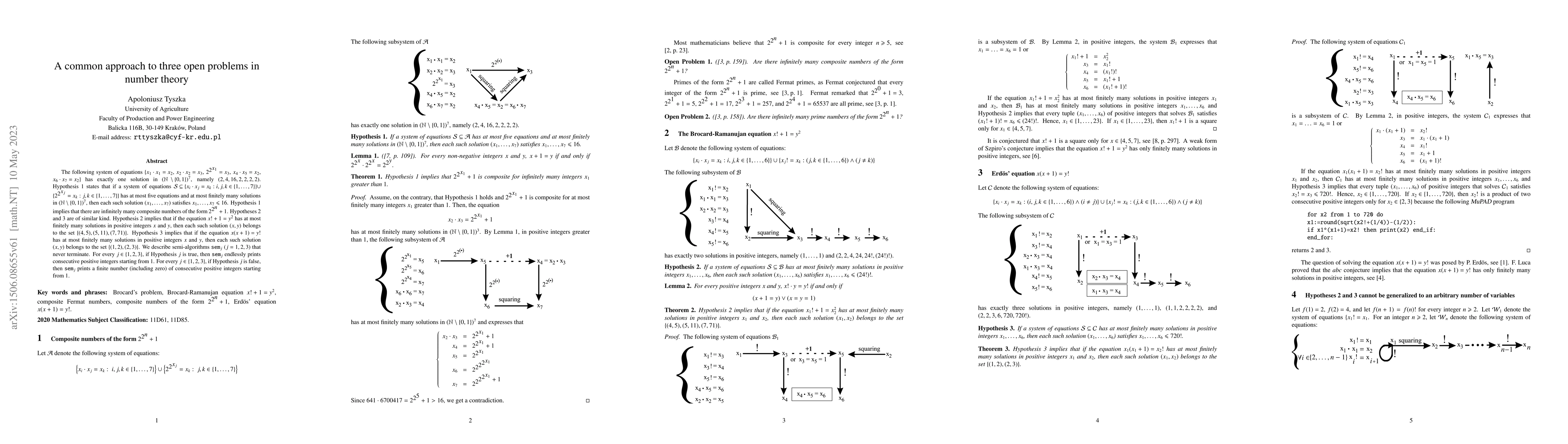 Thumbnail for A common approach to three open problems in number theory