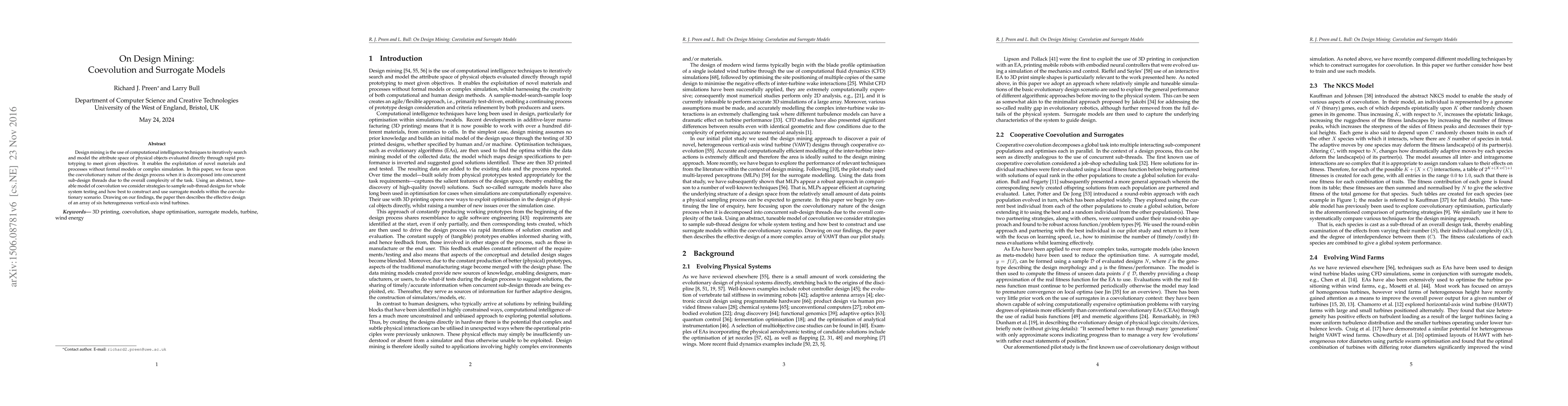 Thumbnail for On Design Mining: Coevolution and Surrogate Models