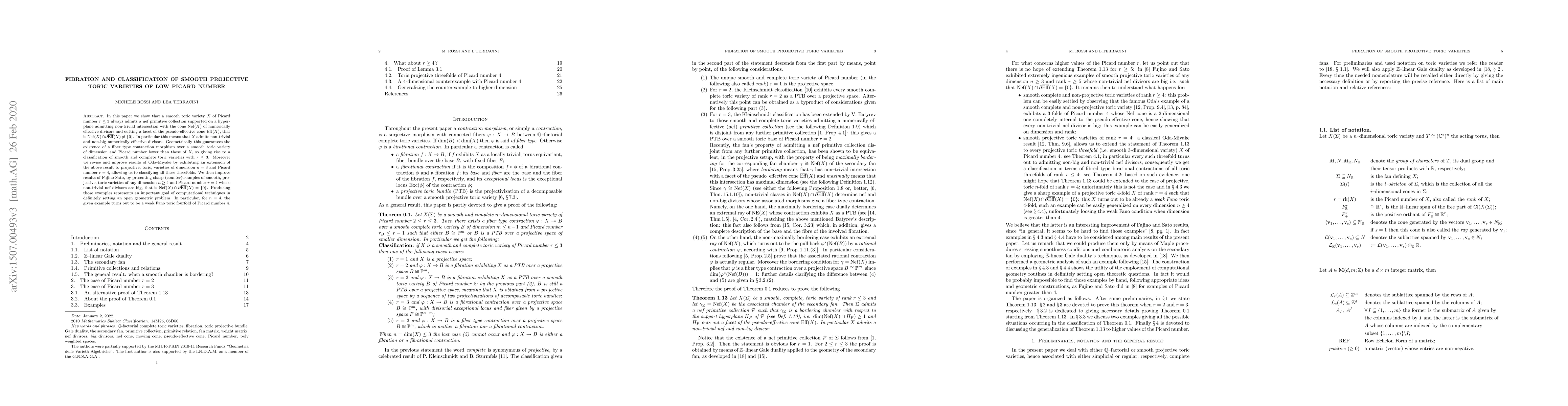 Thumbnail for Fibration and classification of smooth projective toric varieties of low
  Picard number
