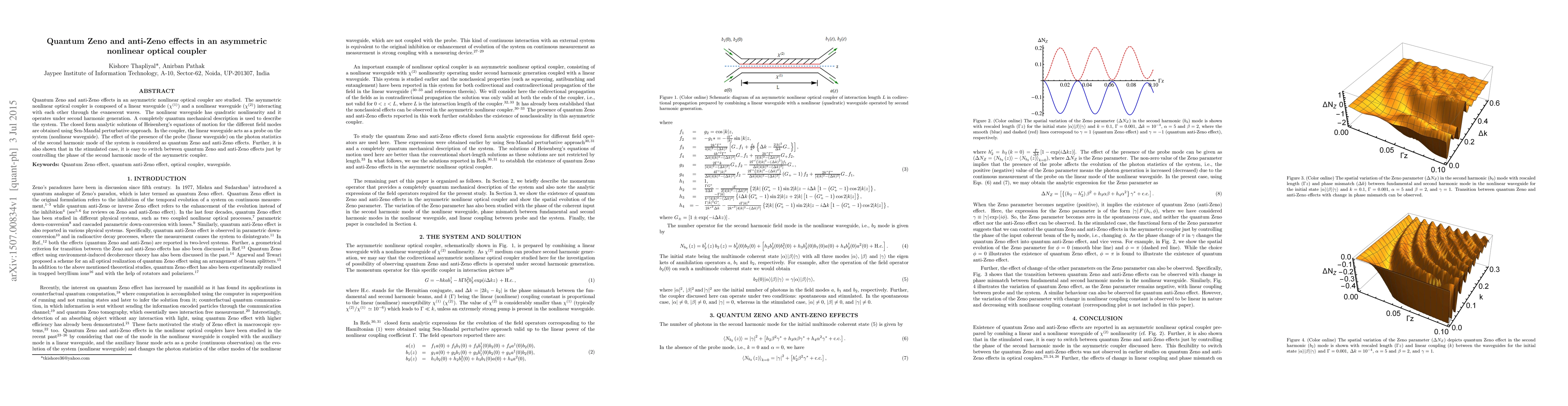 Thumbnail for Quantum Zeno and anti-Zeno effects in an asymmetric nonlinear optical
  coupler