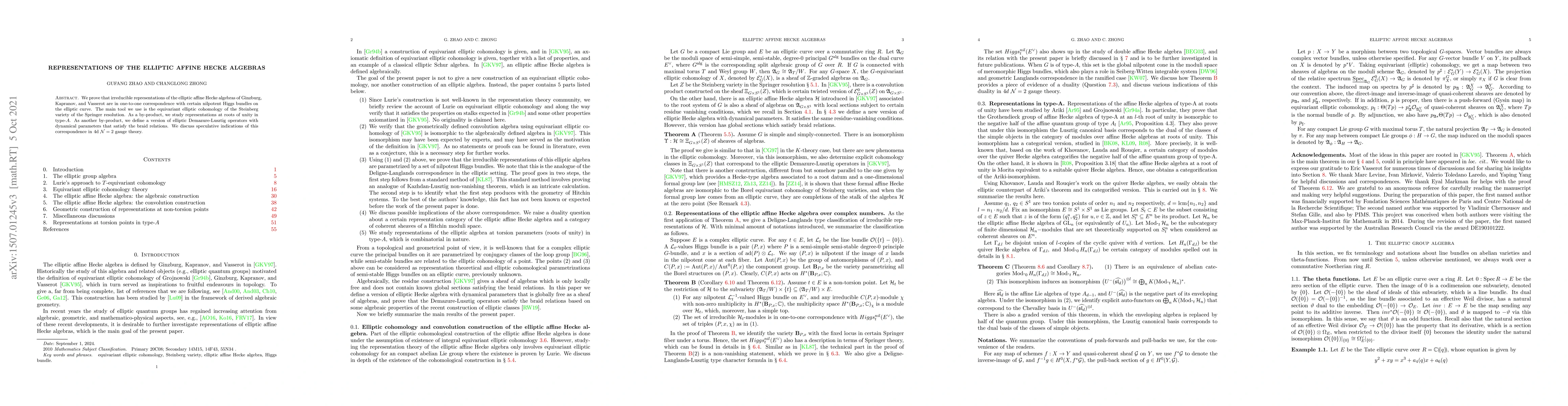 Thumbnail for Representations of the elliptic affine Hecke algebras