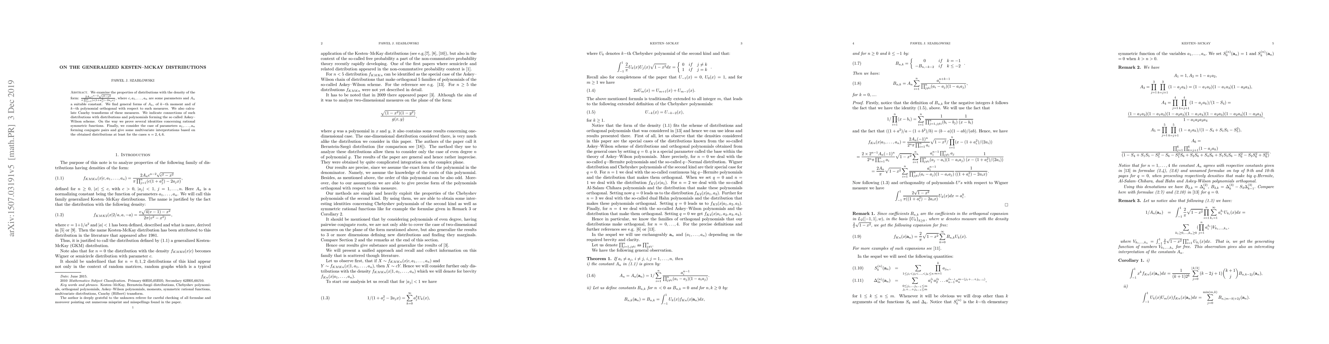Thumbnail for On the generalized Kesten--McKay distributions