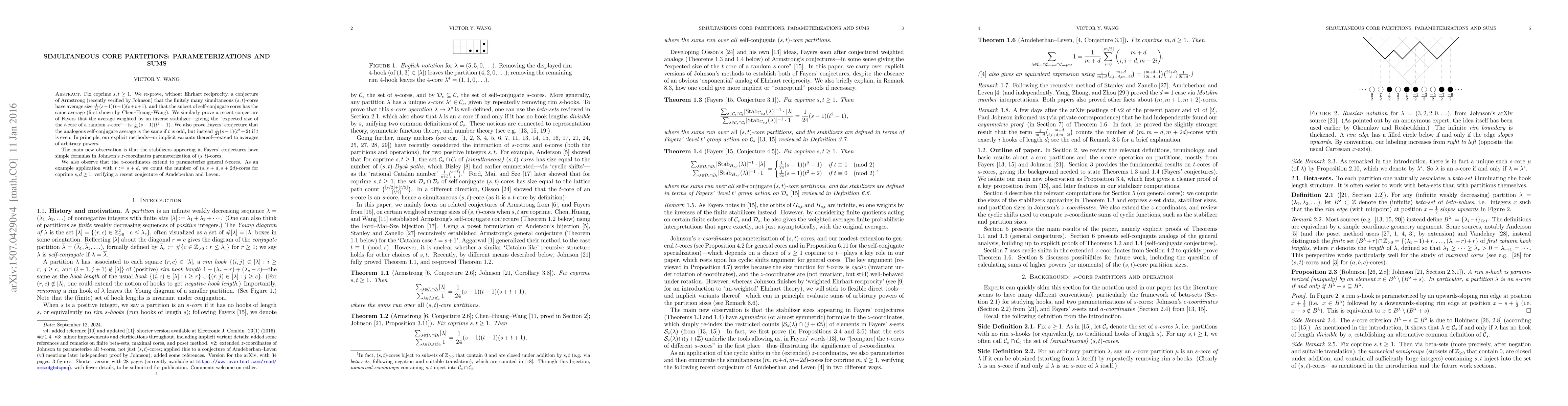 Thumbnail for Simultaneous core partitions: parameterizations and sums