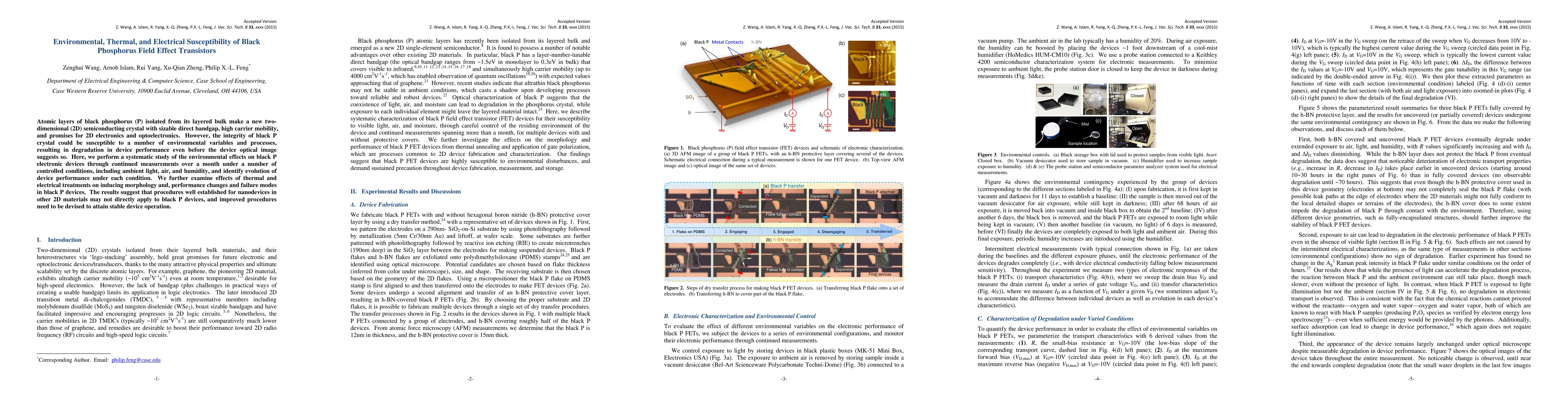 Thumbnail for Environmental, Thermal, and Electrical Susceptibility of Black
  Phosphorus Field Effect Transistors