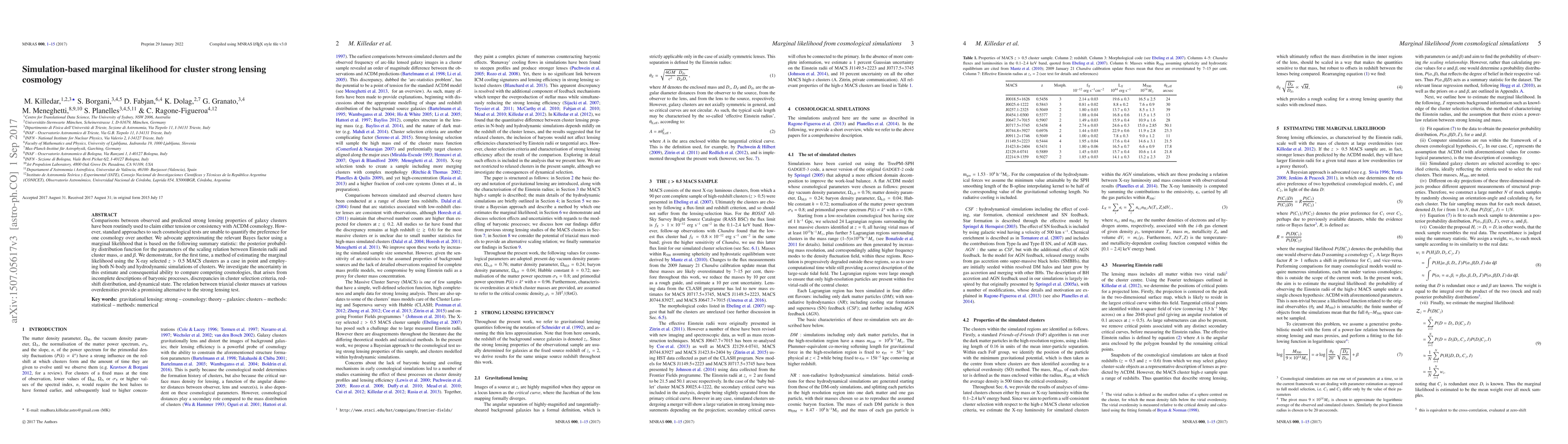 Thumbnail for Simulation-based marginal likelihood for cluster strong lensing
  cosmology