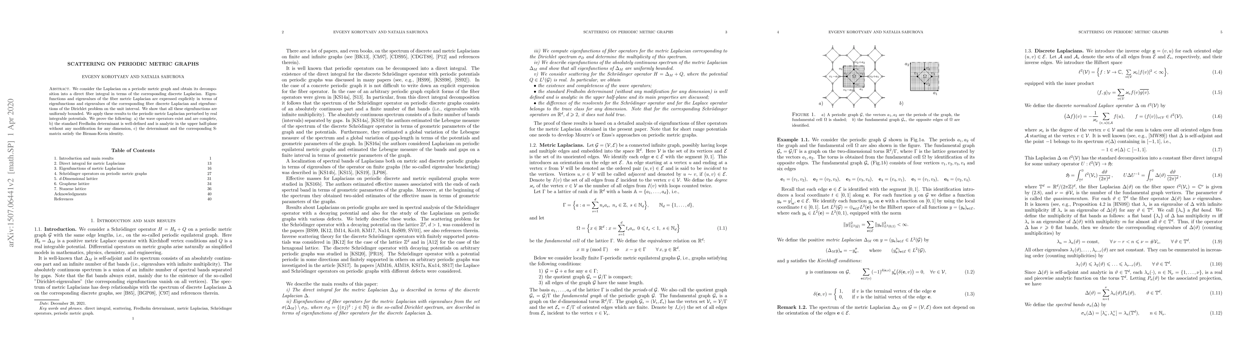 Thumbnail for Scattering on periodic metric graphs