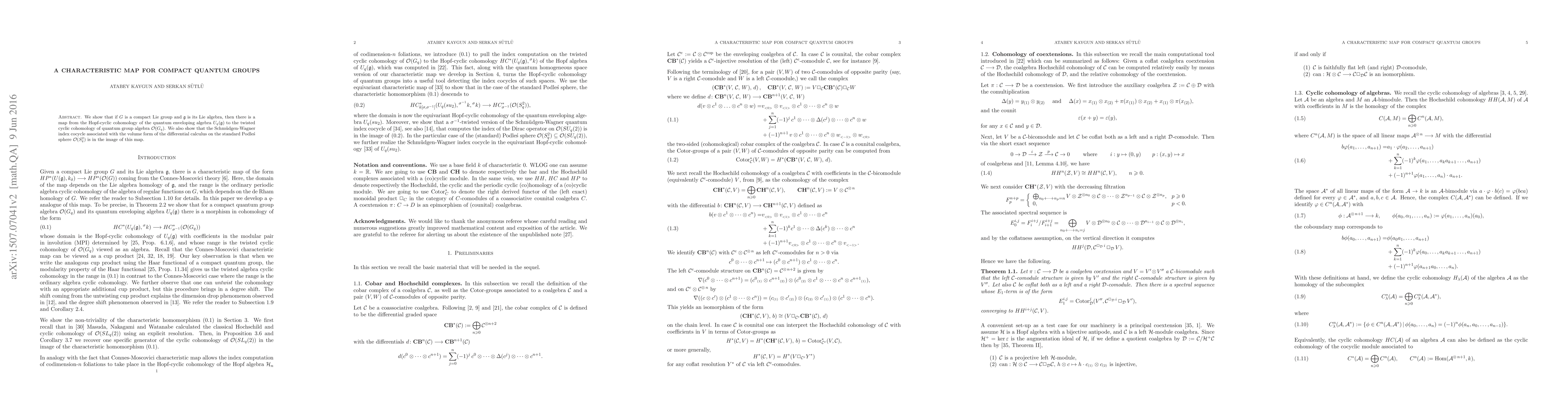 Thumbnail for A characteristic map for compact quantum groups