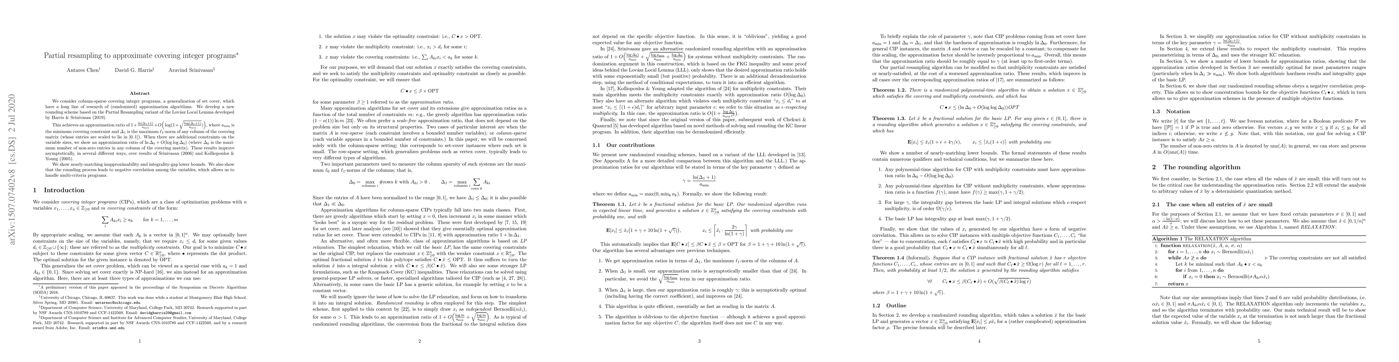 Thumbnail for Partial resampling to approximate covering integer programs