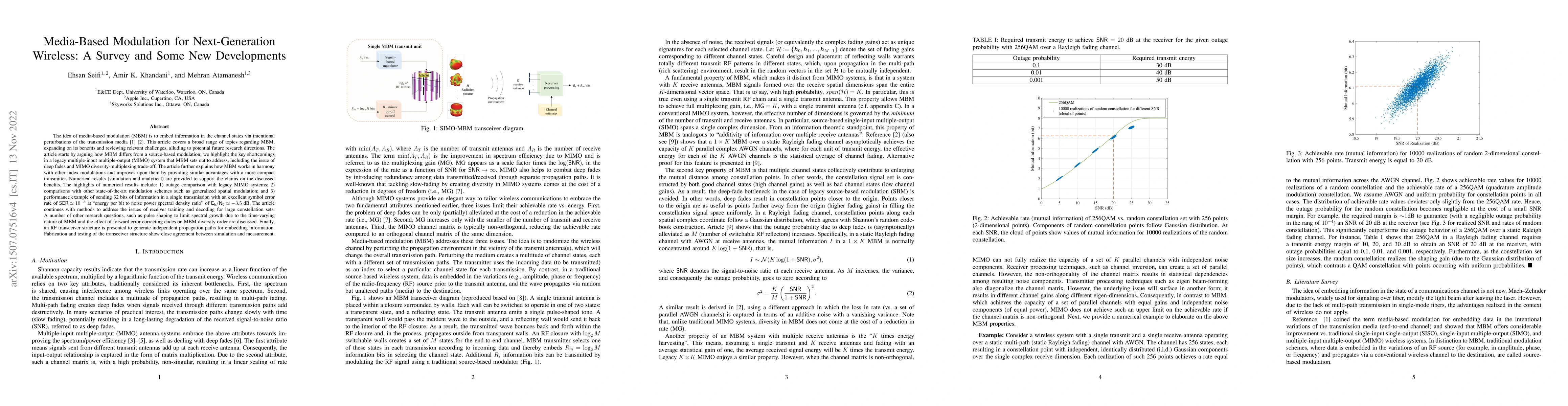 Thumbnail for Media-Based Modulation for Next-Generation Wireless: A Survey and Some
  New Developments