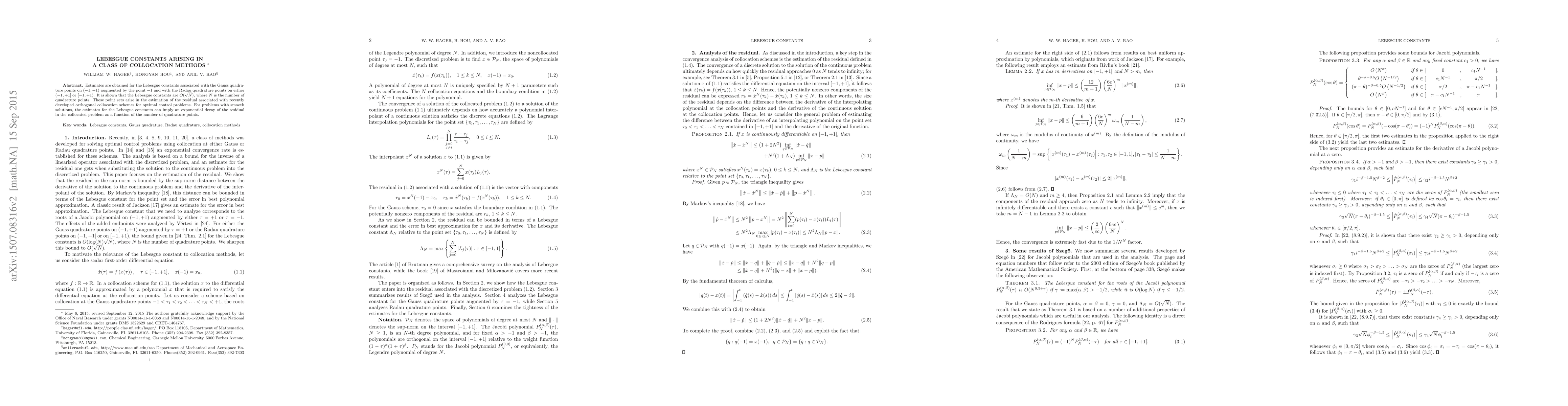 Thumbnail for Lebesgue Constants Arising in a Class of Collocation Methods