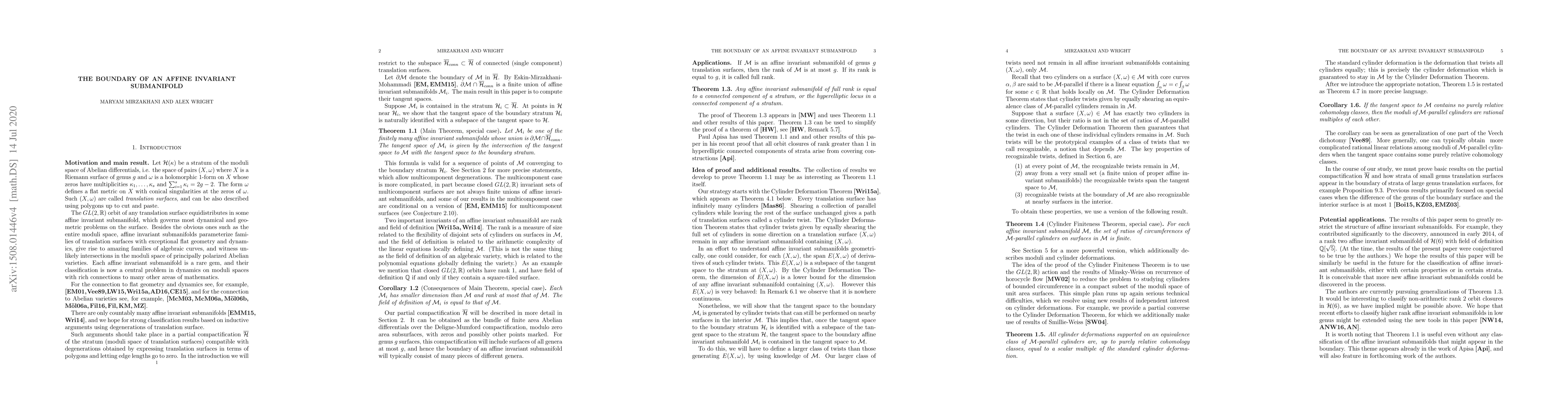 Thumbnail for The boundary of an affine invariant submanifold