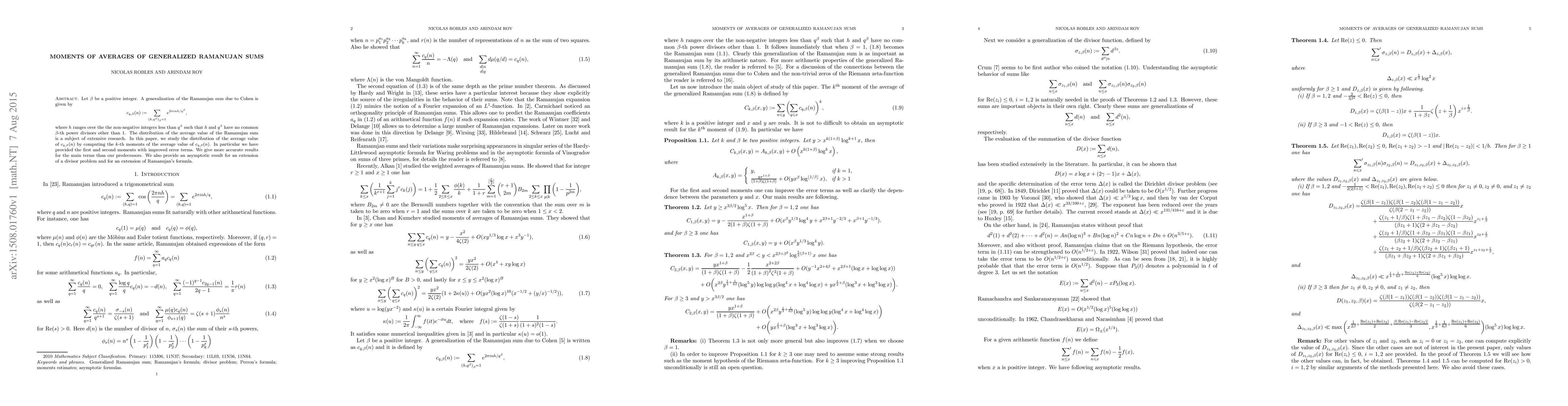 Thumbnail for Moments of averages of generalized Ramanujan sums