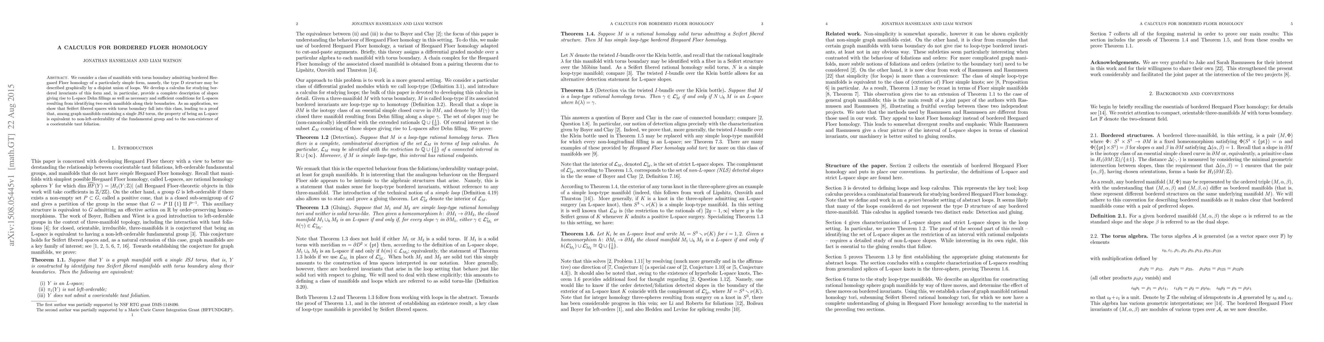 Thumbnail for A calculus for bordered Floer homology