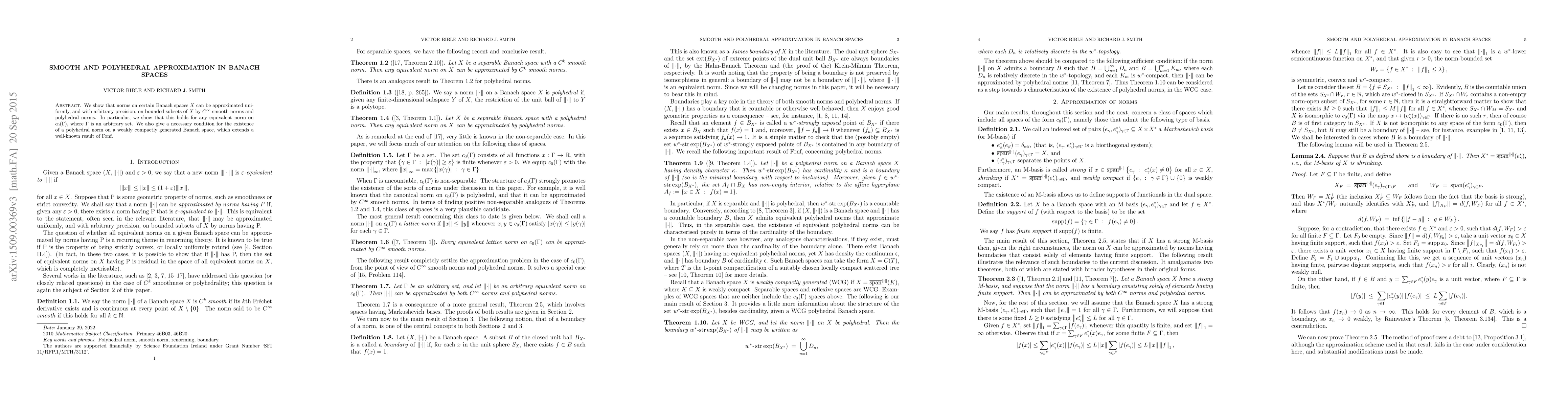 Thumbnail for Smooth and polyhedral approximation in Banach spaces