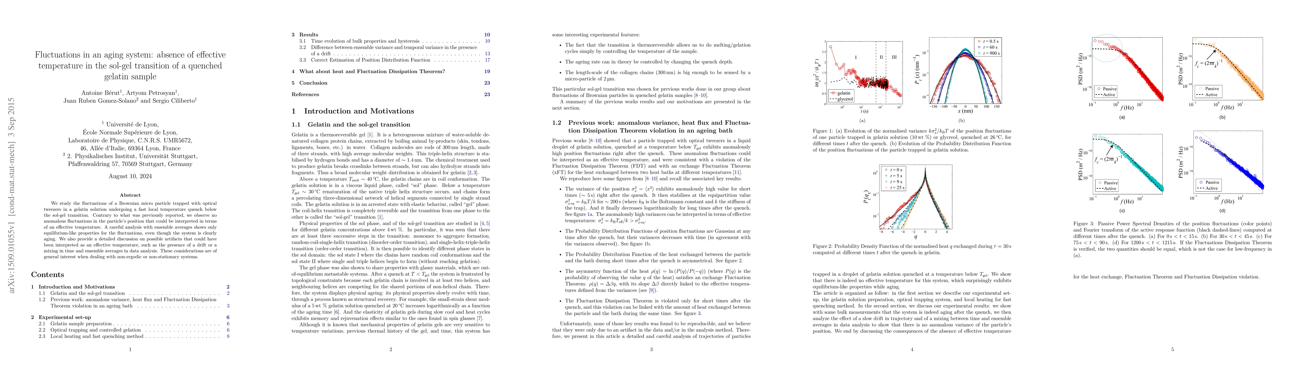 Thumbnail for Fluctuations in an aging system: absence of effective temperature in the
  sol-gel transition of a quenched gelatin sample