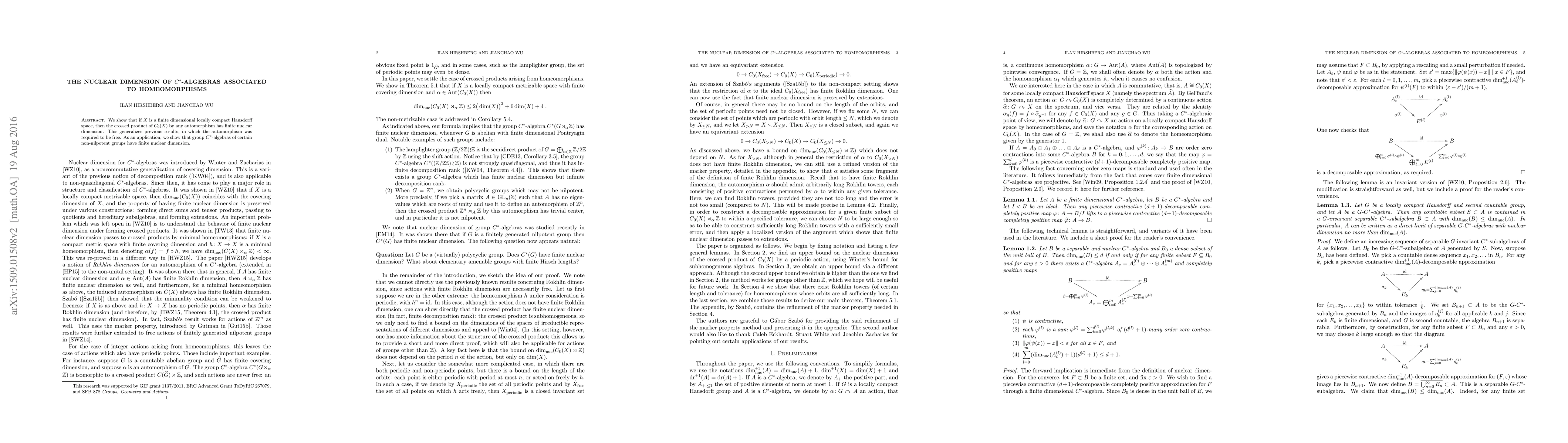 Thumbnail for The nuclear dimension of C*-algebras associated to homeomorphisms