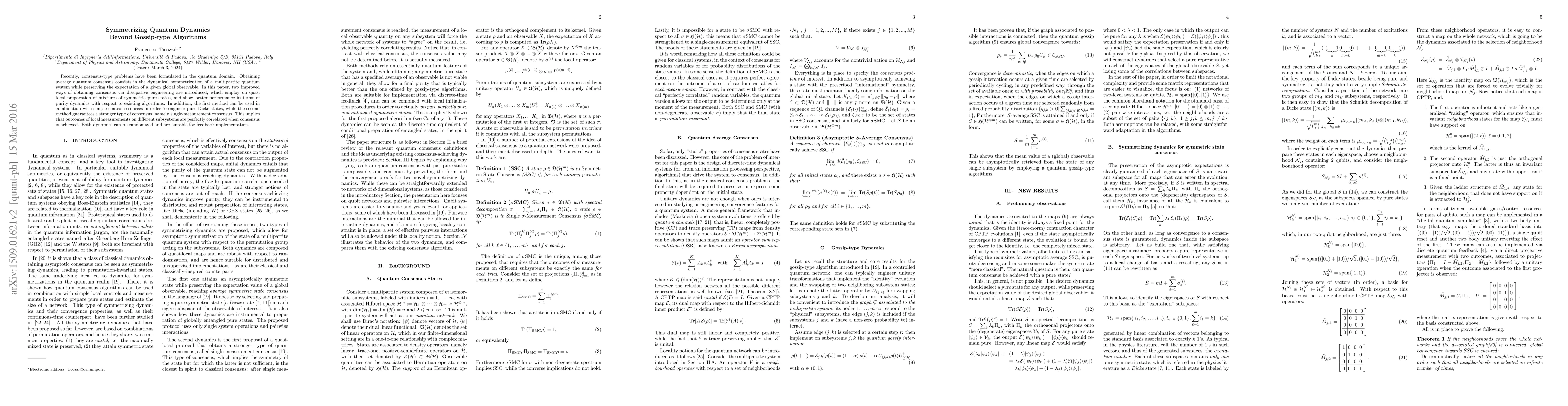 Thumbnail for Symmetrizing quantum dynamics beyond gossip-type algorithms