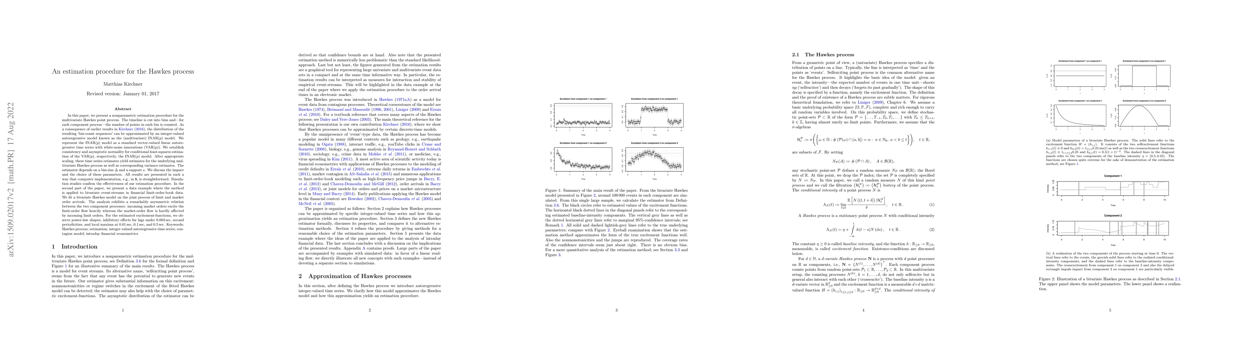 Thumbnail for An estimation procedure for the Hawkes process
