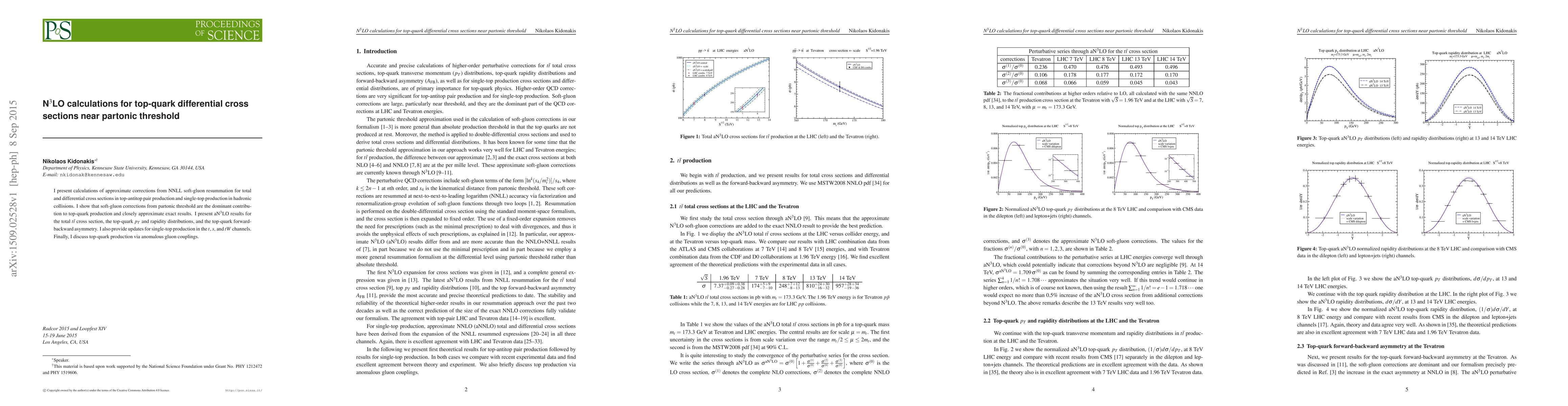 Thumbnail for N$^3$LO calculations for top-quark differential cross sections near
  partonic threshold