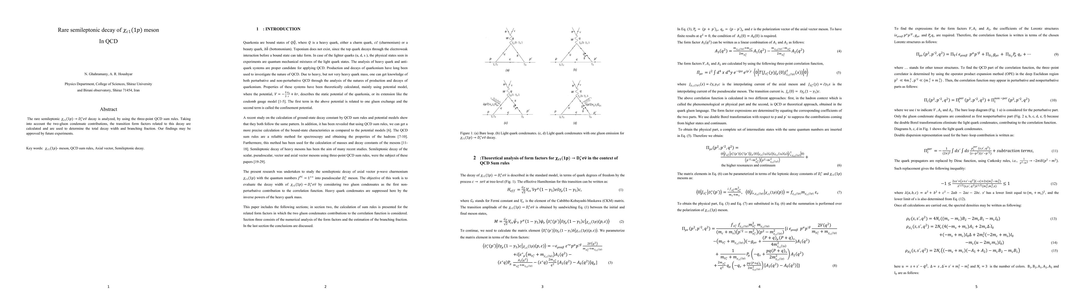 Thumbnail for Rare semileptonic decay of $\chi_{c1}(1p)$ meson In QCD