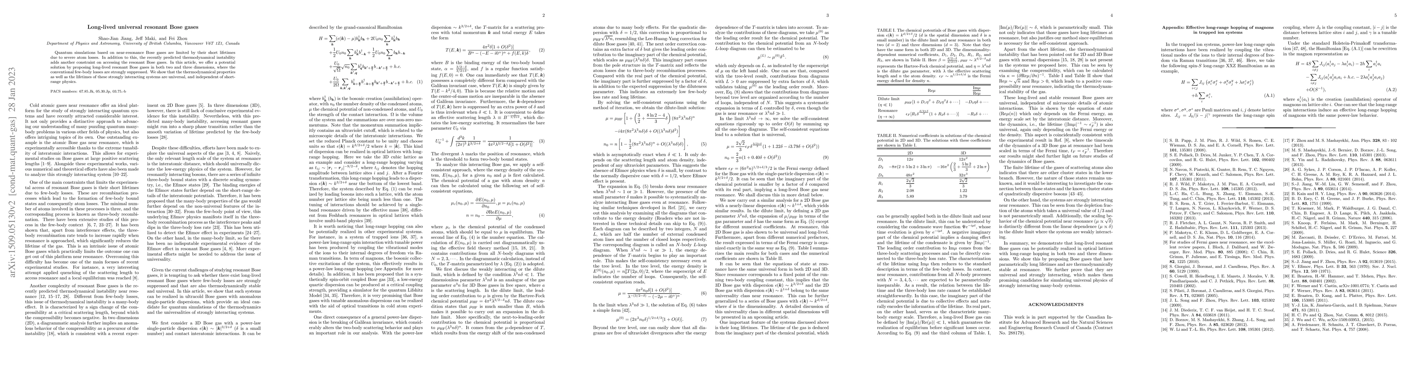 Thumbnail for Long-lived universal resonant Bose gases