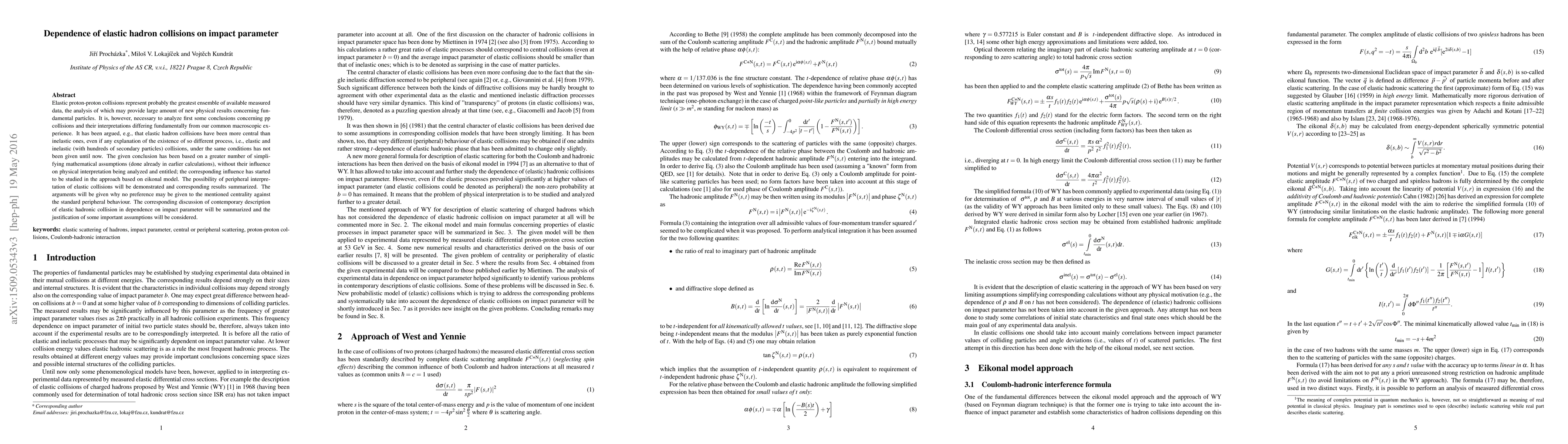 Thumbnail for Dependence of elastic hadron collisions on impact parameter