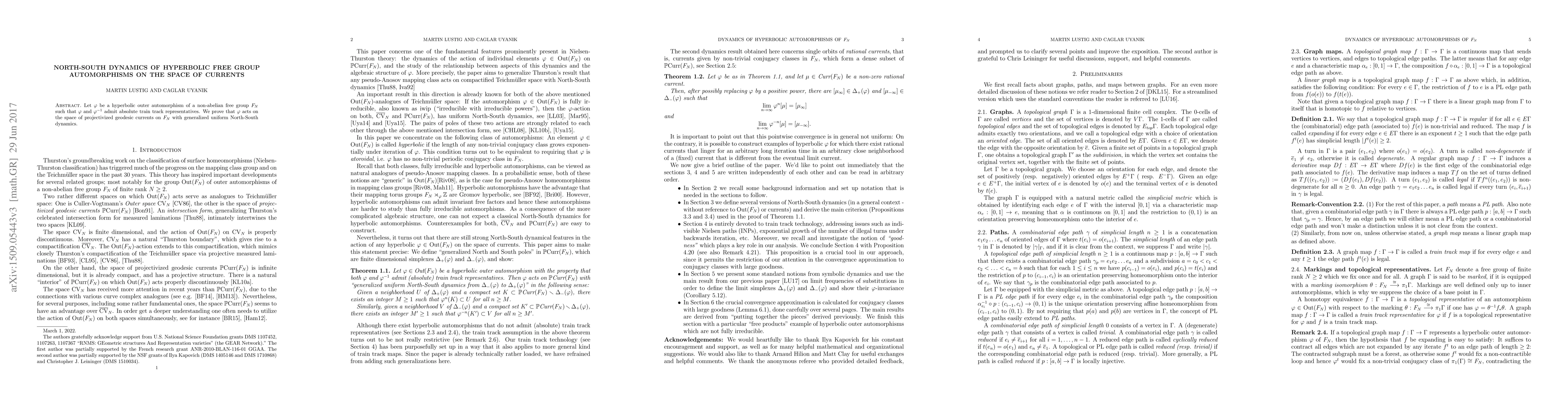 Thumbnail for North-South dynamics of hyperbolic free group automorphisms on the space
  of currents