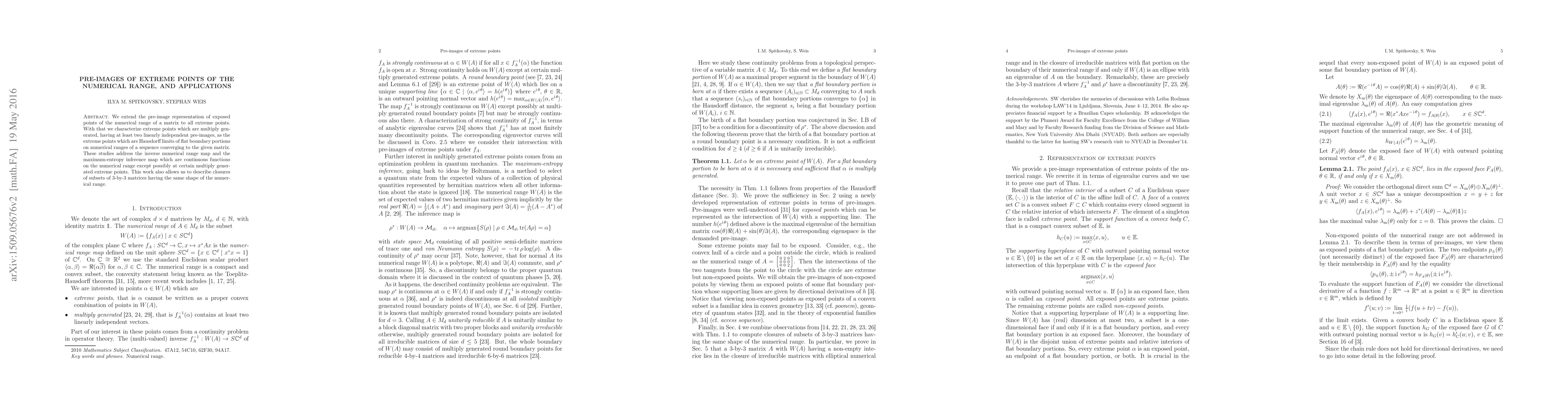 Thumbnail for Pre-images of extreme points of the numerical range, and applications