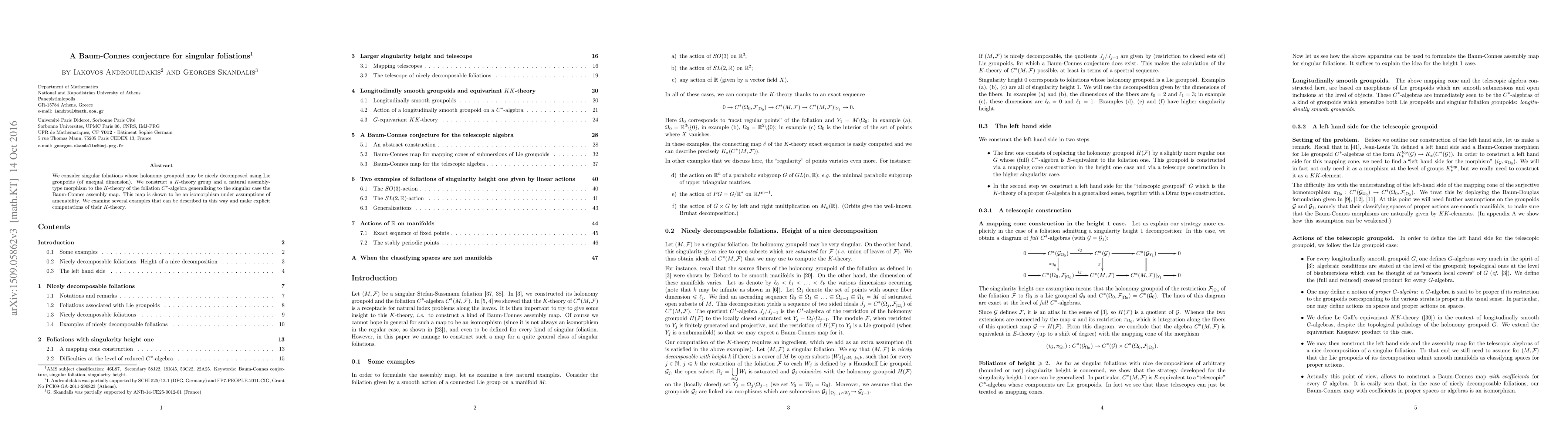 Thumbnail for A Baum-Connes conjecture for singular foliations