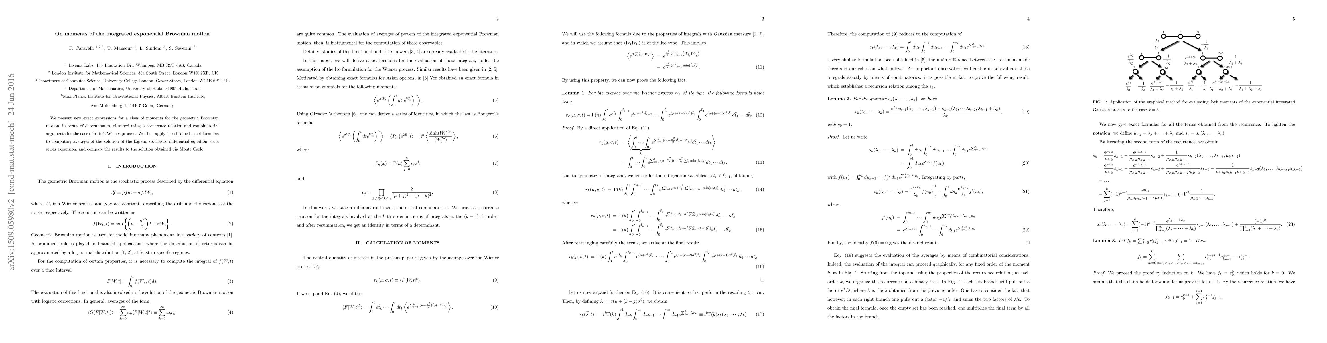 Thumbnail for On moments of the integrated exponential Brownian motion