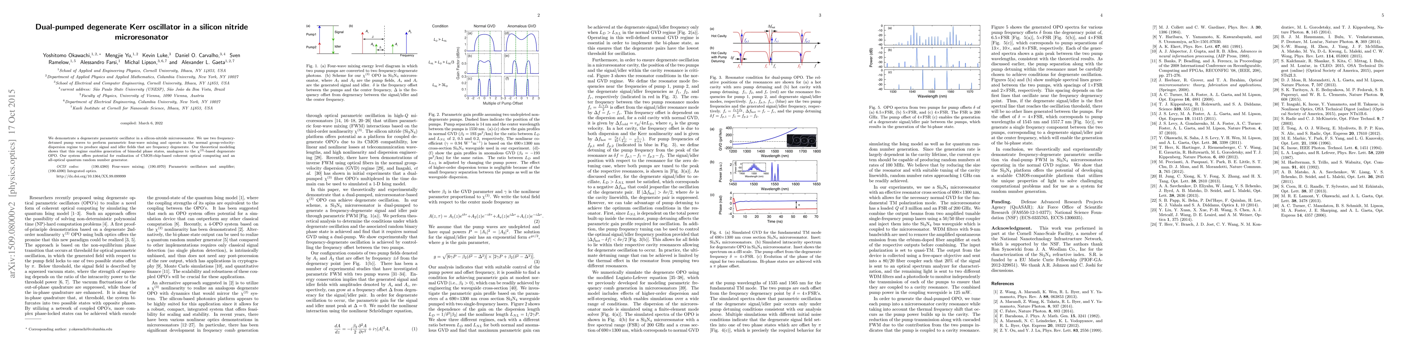 Thumbnail for Dual-pumped degenerate Kerr oscillator in a silicon nitride
  microresonator