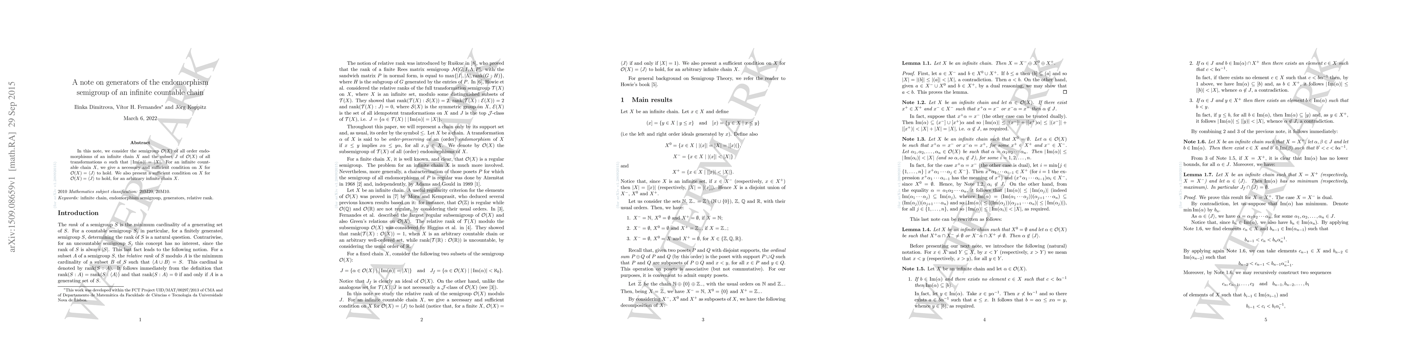 Thumbnail for A note on generators of the endomorphism semigroup of an infinite
  countable chain
